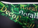 Bedrukt  Lint Greenleaf 70mm 80 cm Metalic Zilver opdruk Ruscus 